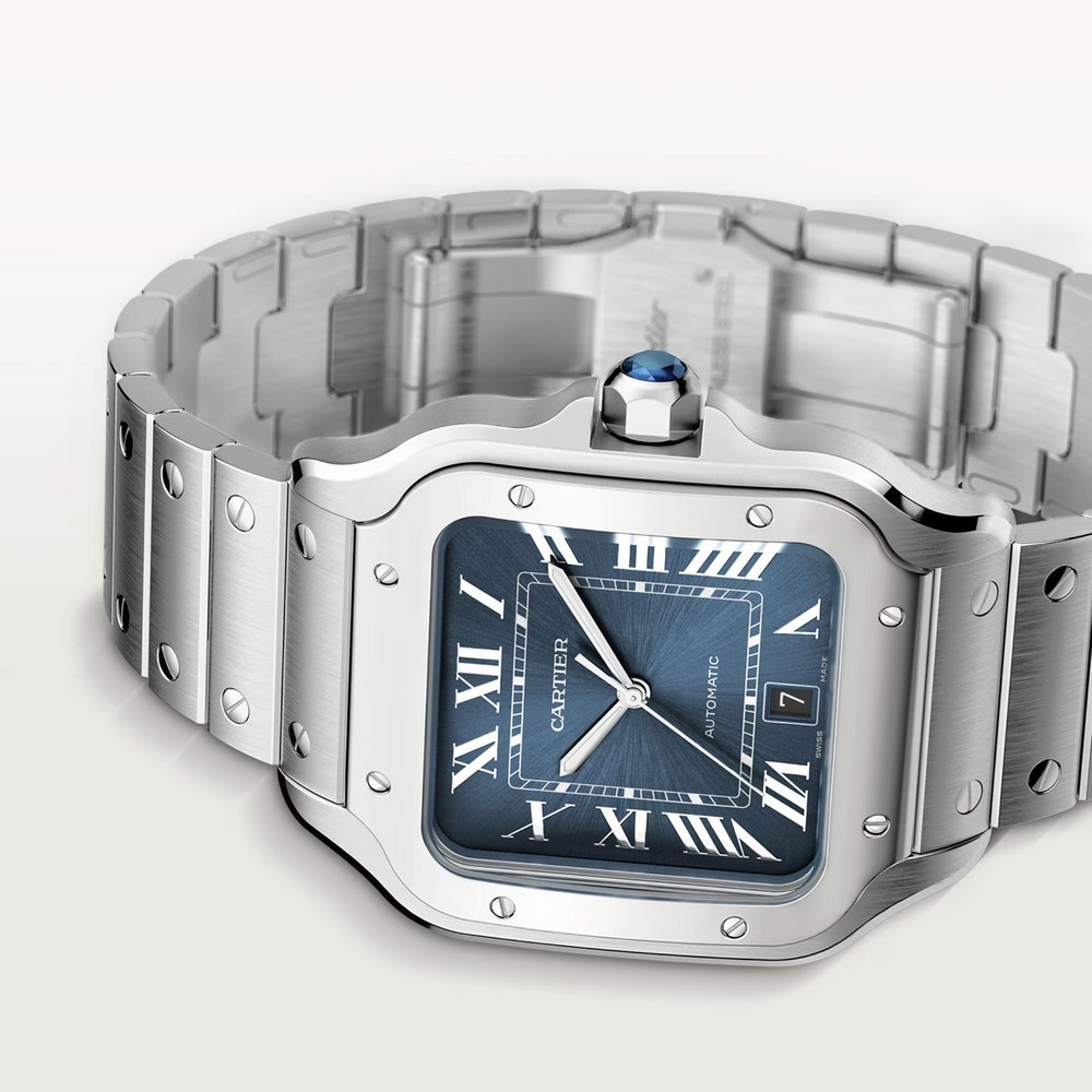 Đồng Hồ Cartier Santos De Cartier Large Watch Nam Xám Xanh